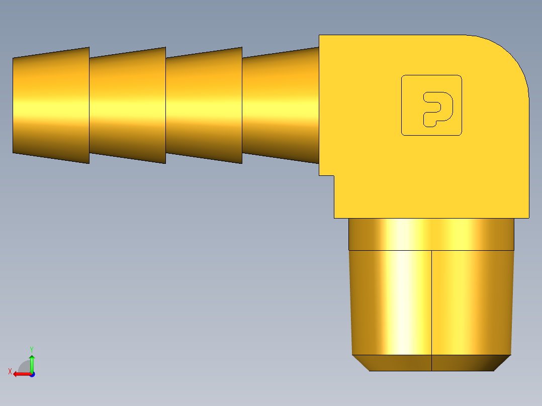 倒齿式工业管接头Hose Barb 90Deg Elbow to Male Pipe 129HB-4-2后视图