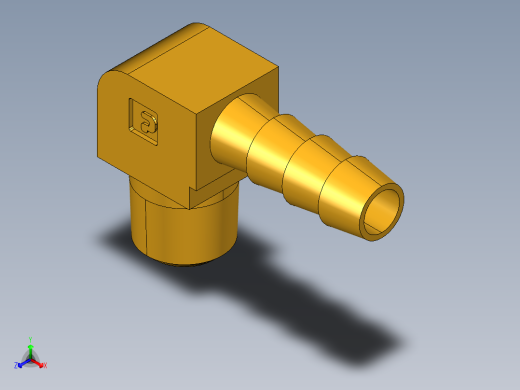 倒齿式工业管接头Hose Barb 90Deg Elbow to Male Pipe 129HB-4-2正等轴测缩略图