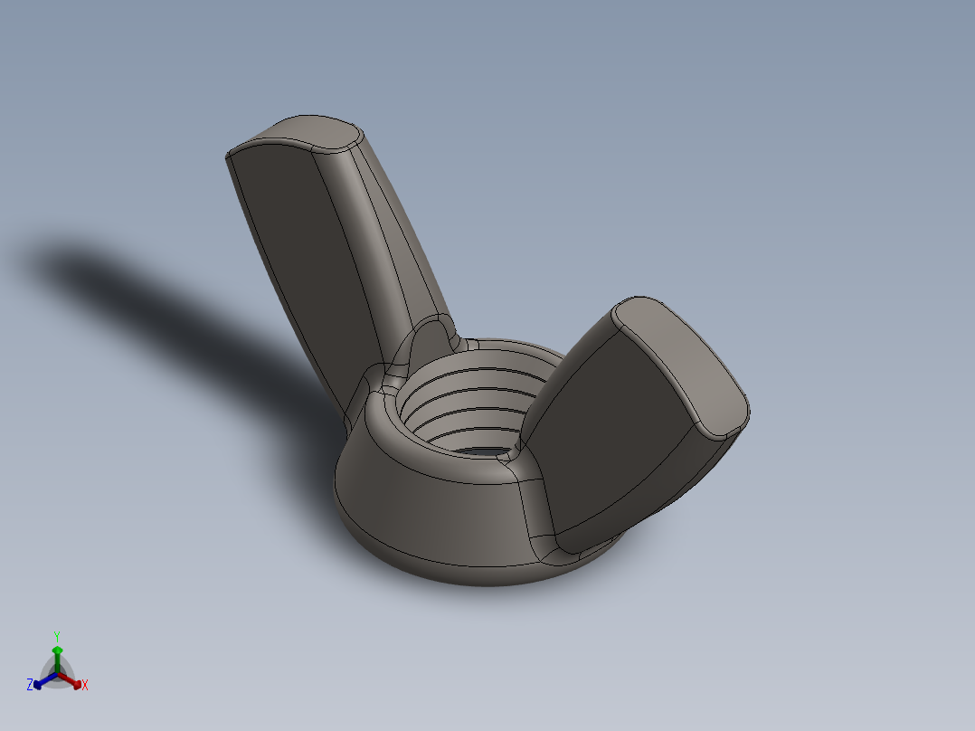 紧固件-0.7500 Wingnut正等轴测图