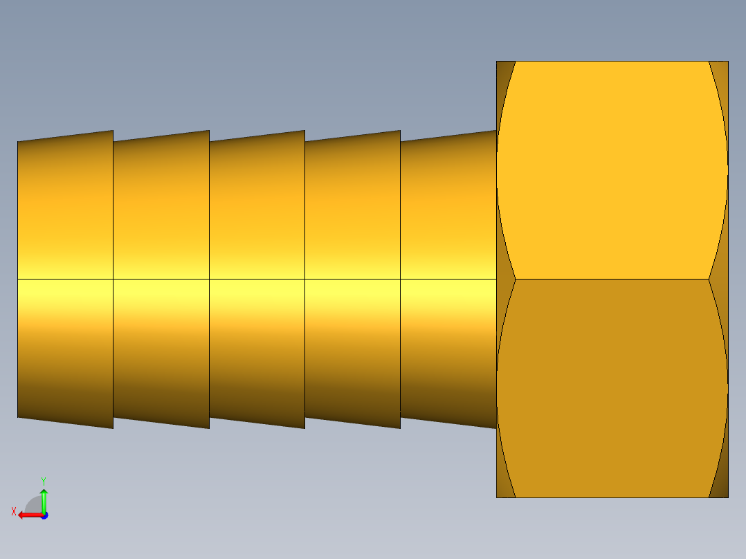 水管接头Swivel Connector Female Garden Hose to Hose Barb 90GH-12-12后视图