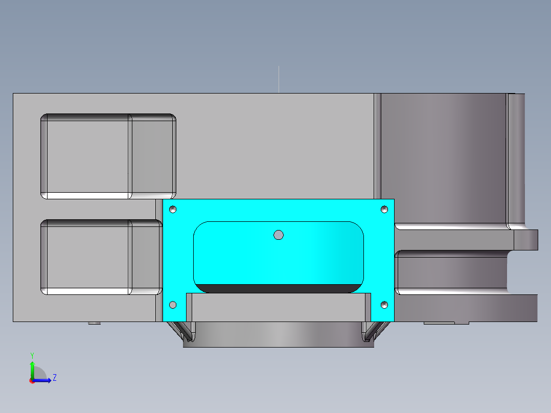 机座零部件图左视图
