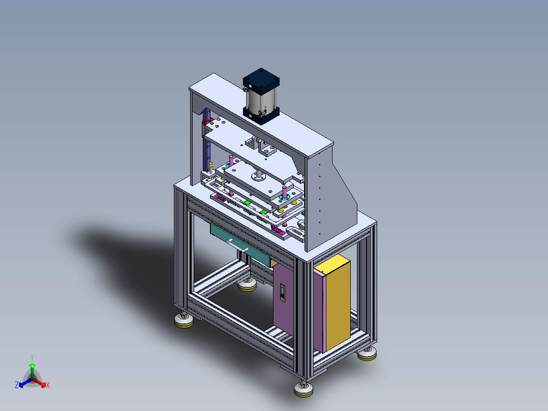 气动冲压机sw18可编辑正等轴测图