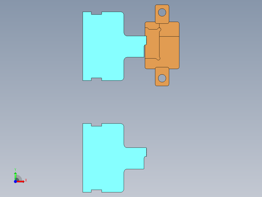 0692-小零件CNC工装夹具三维模型CNC1成型坯料压爪-210315前视图