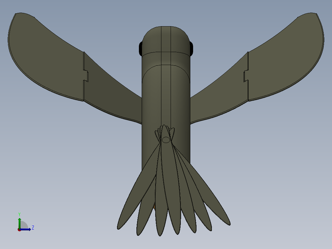 机械鸟模型左视图