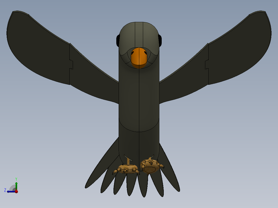 机械鸟模型右视图