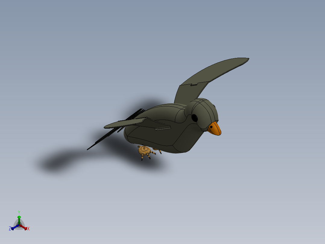 机械鸟模型正等轴测图