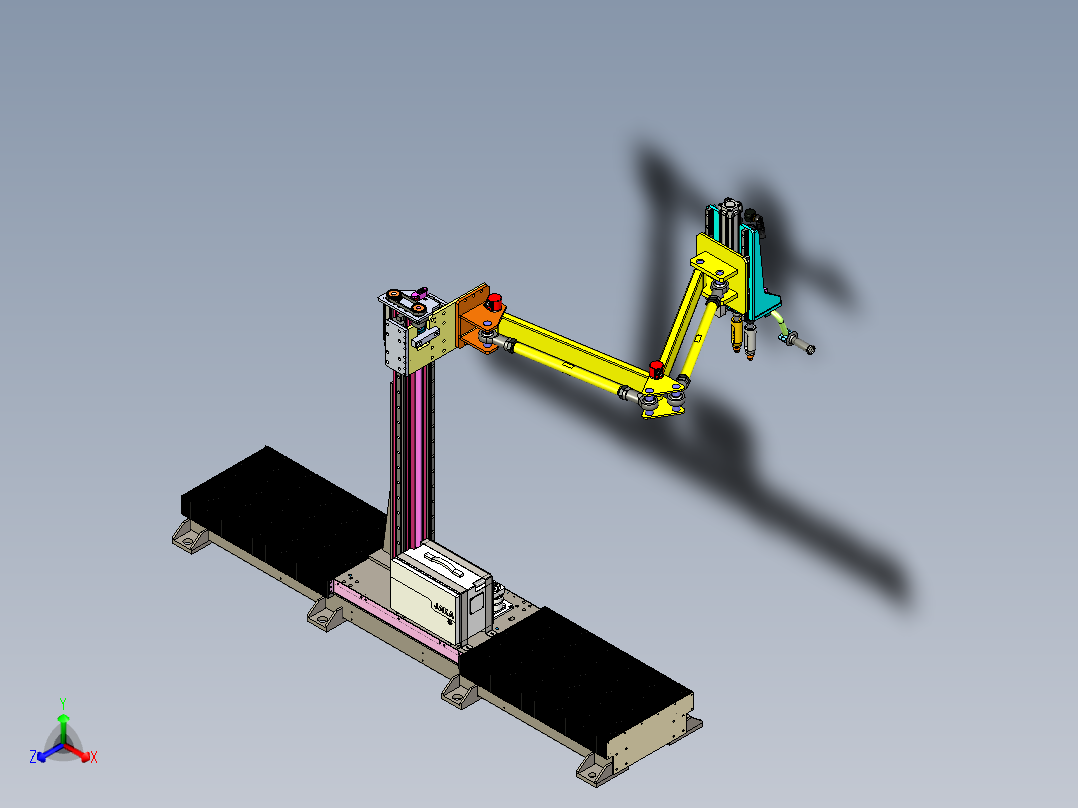 移动升降式拧紧力臂机构
