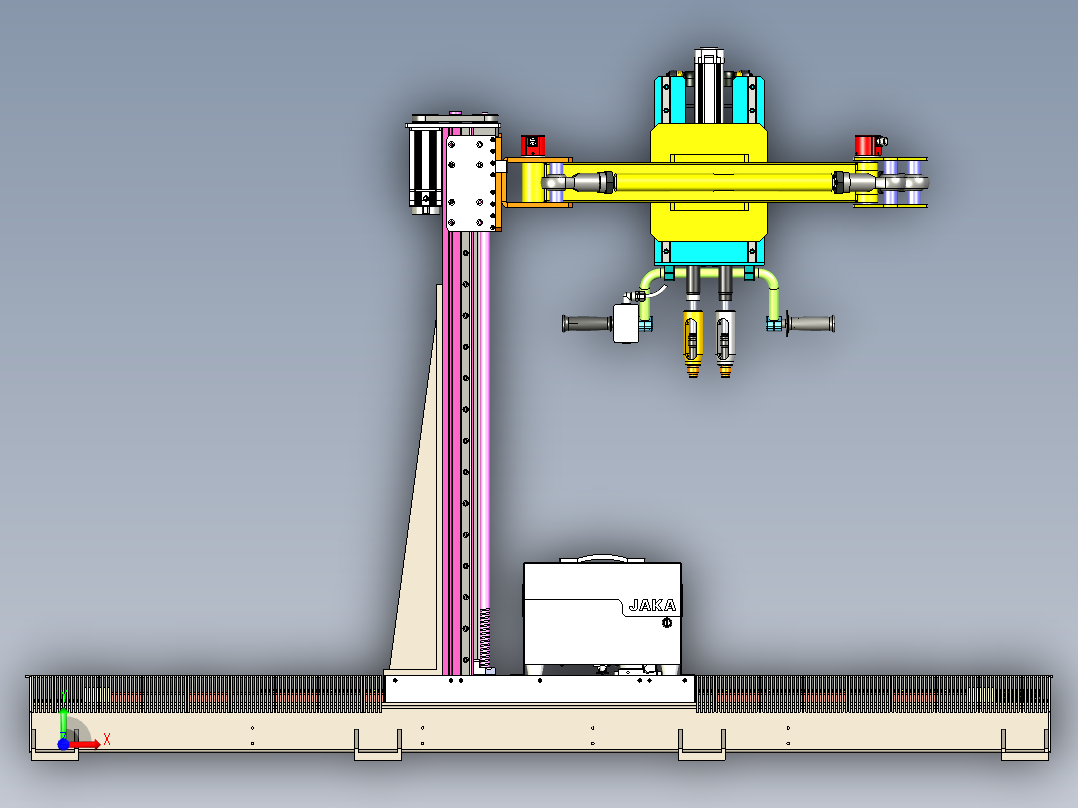 移动升降式拧紧力臂机构前视图