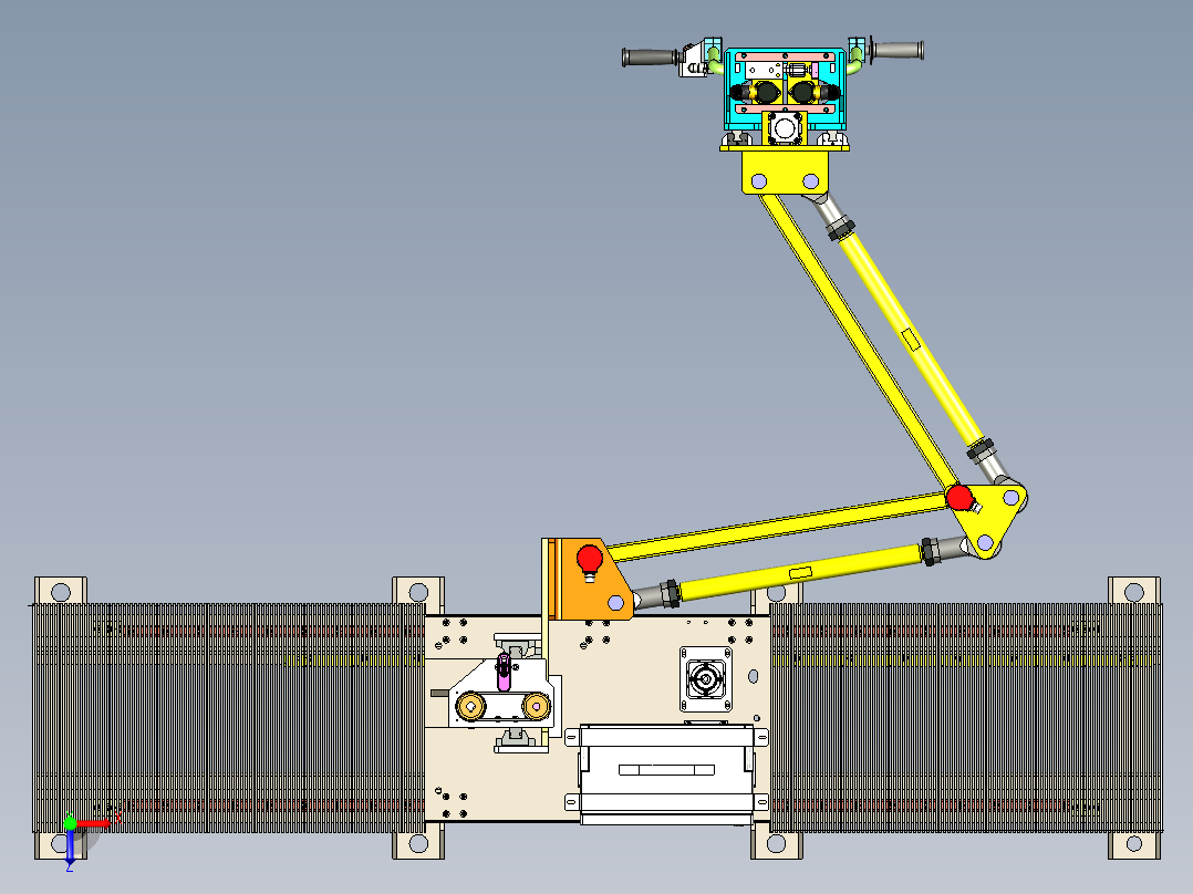 移动升降式拧紧力臂机构俯视图