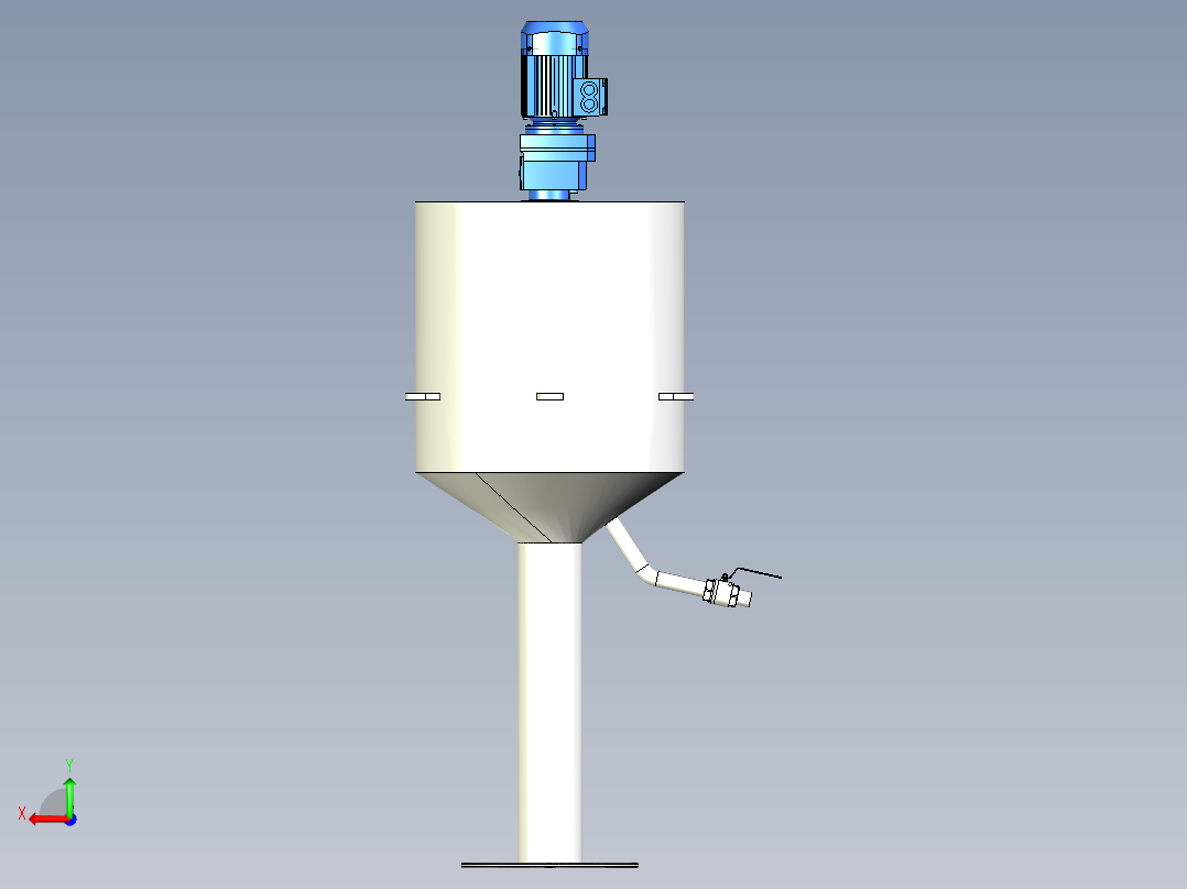 上料搅拌料仓三合一设备后视图