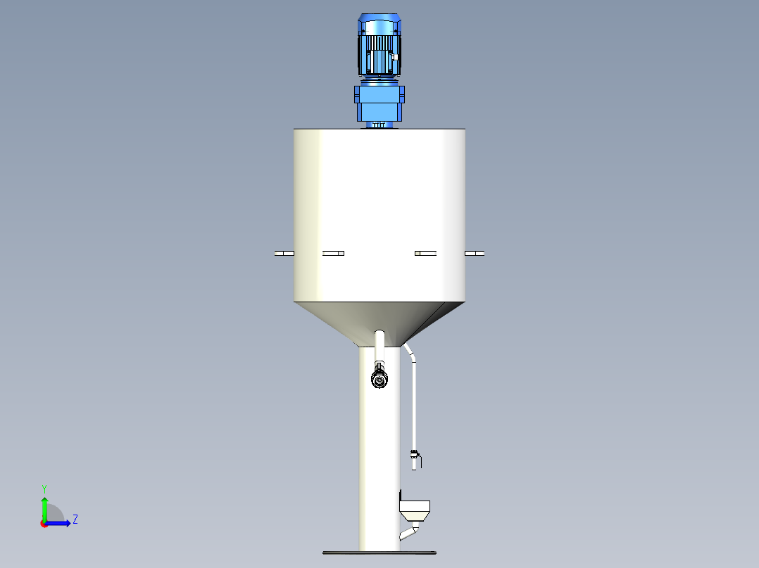 上料搅拌料仓三合一设备左视图