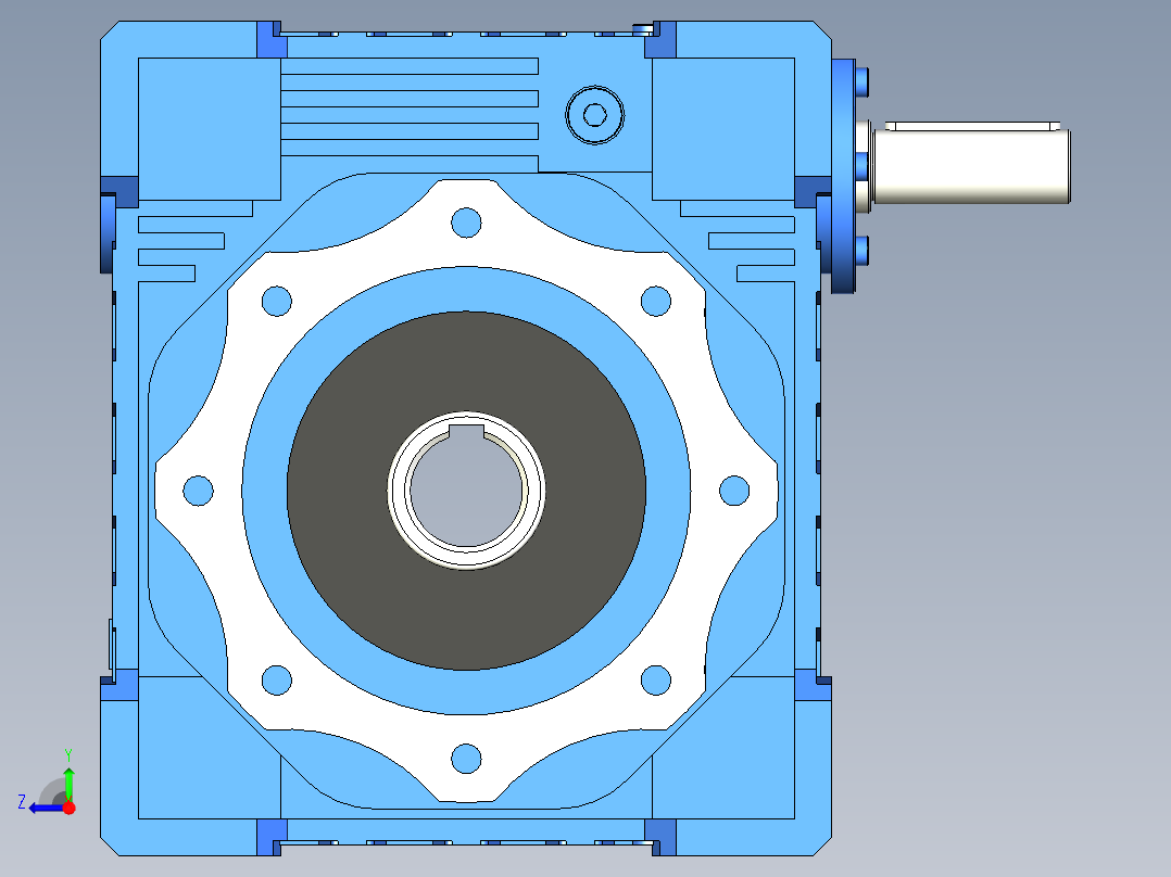 NRV110-150型蜗轮蜗杆减速机[NRV130╱20╱B3]右视图