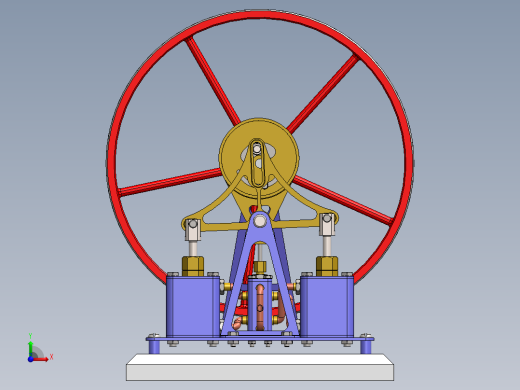 蒸汽机vertical-two-cylinder-see-saw-steam-engine-模型格式为 sw前视缩略图