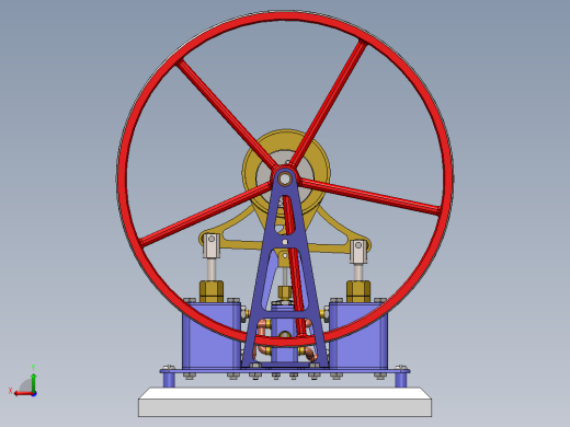 蒸汽机vertical-two-cylinder-see-saw-steam-engine-模型格式为 sw后视缩略图