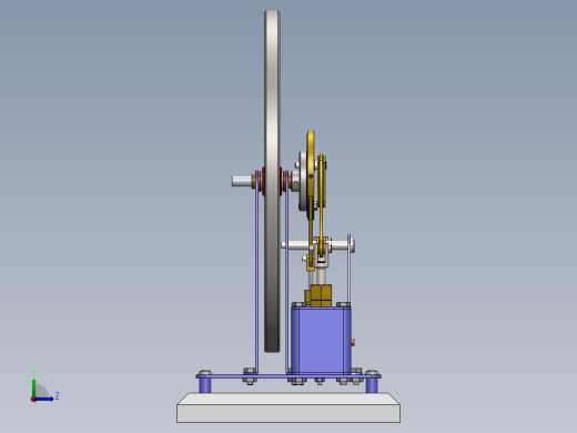 蒸汽机vertical-two-cylinder-see-saw-steam-engine-模型格式为 sw左视缩略图