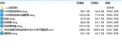 毛坯连铸机140t钢包回转台设计分析6张CAD图缩略图