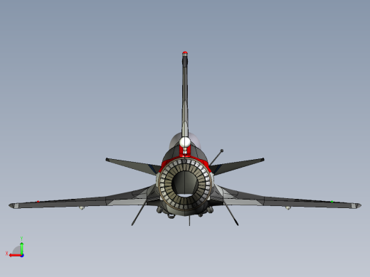歼10战斗机（八一表演队飞机J10） 3D模型SolidWorks三维设计图后视缩略图