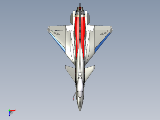 歼10战斗机（八一表演队飞机J10） 3D模型SolidWorks三维设计图俯视缩略图