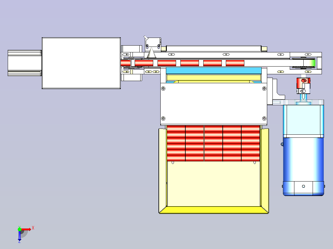 一种管件自动上料机构设计俯视图