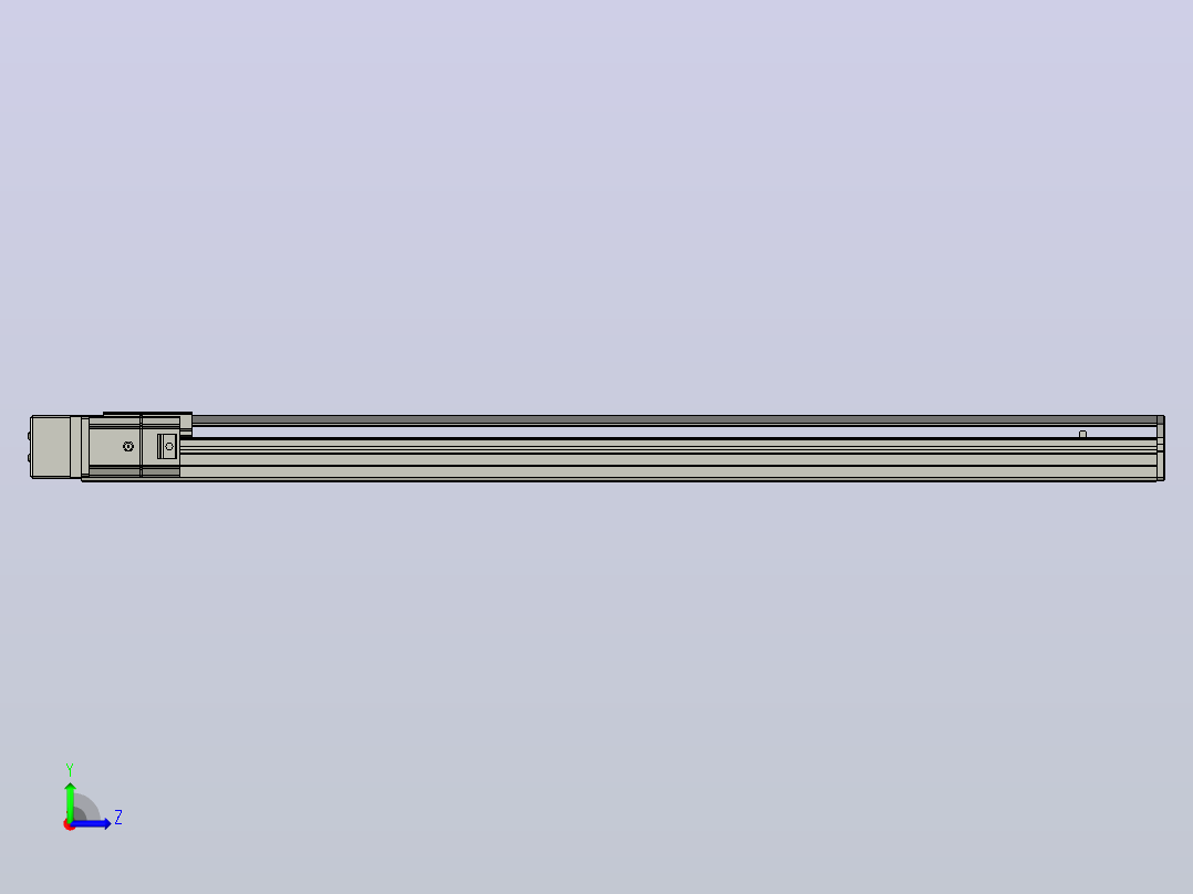 SYS12-BL-900-200W滚珠花健、支撑座、滚珠丝杠、交叉导轨、直线模组.STEP左视图