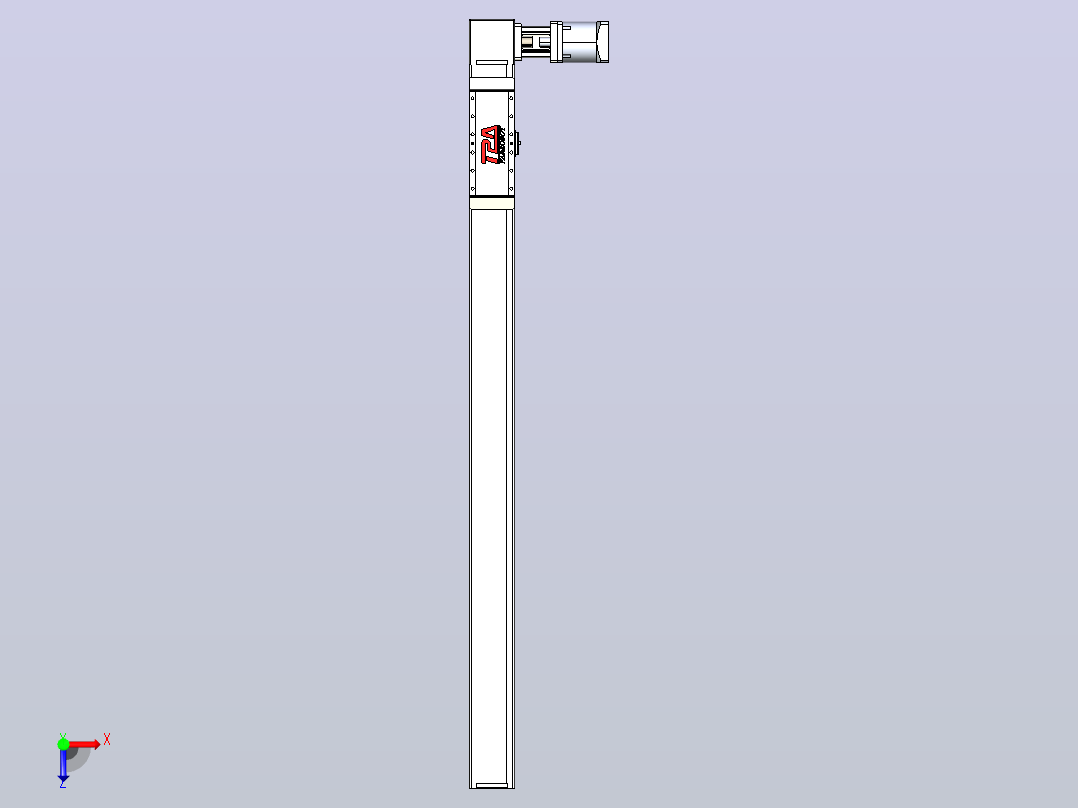 伺服电机集成皮带传动直线执行器TPA-OCB-100-192-L1150-DL-J90-N3俯视图