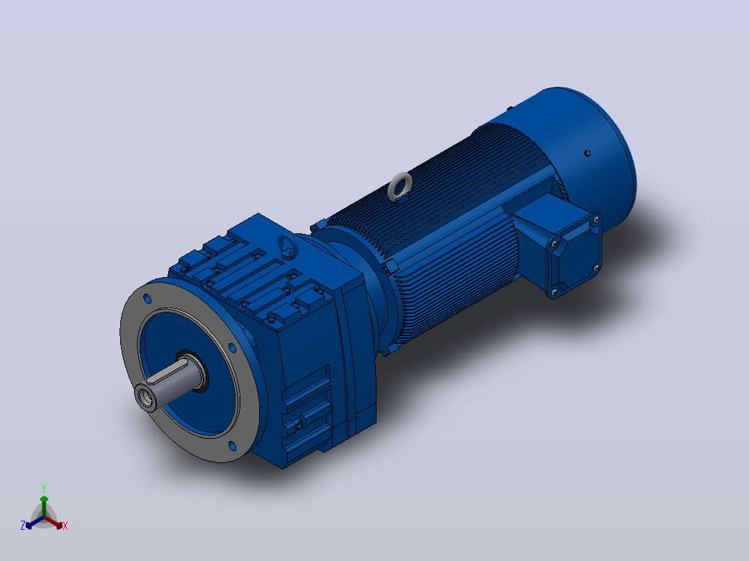 RF77法兰轴伸式安装斜齿轮减速机RF77-Y1.5-4P-90L-M1-0°-Φ250主视图