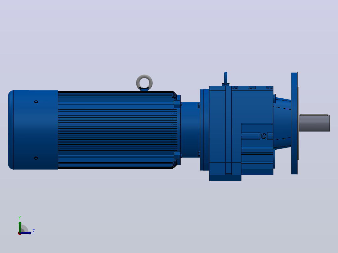 RF77法兰轴伸式安装斜齿轮减速机RF77-Y1.5-4P-90L-M1-0°-Φ250左视图