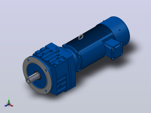 RF77法兰轴伸式安装斜齿轮减速机RF77-Y1.5-4P-90L-M1-0°-Φ250正等轴测缩略图