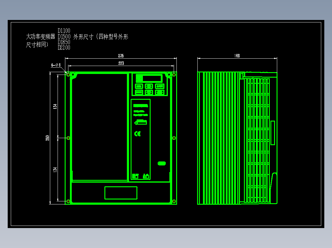 JSCC精研大功率变频器CAD D1850