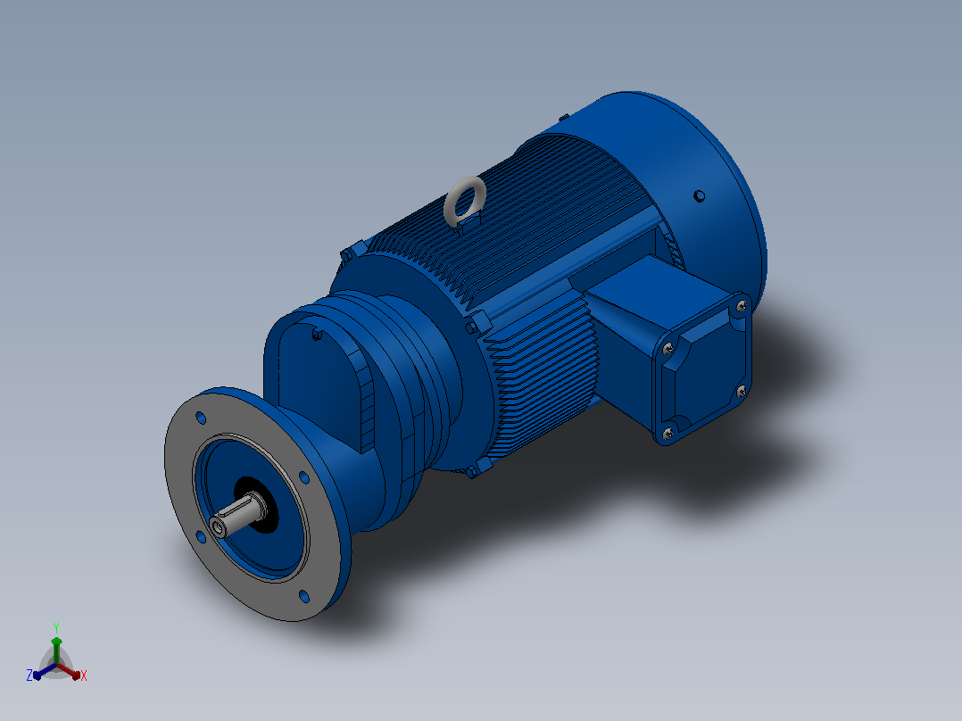 RXF57法兰轴伸式安装斜齿轮减速机RX57-Y2.2-4P-100-M1-0°-Φ200主视图