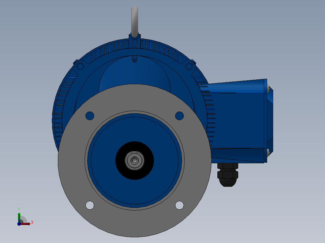 RXF57法兰轴伸式安装斜齿轮减速机RX57-Y2.2-4P-100-M1-0°-Φ200前视图