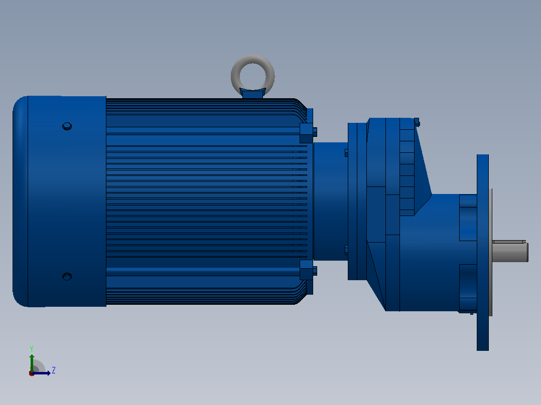 RXF57法兰轴伸式安装斜齿轮减速机RX57-Y2.2-4P-100-M1-0°-Φ200左视图