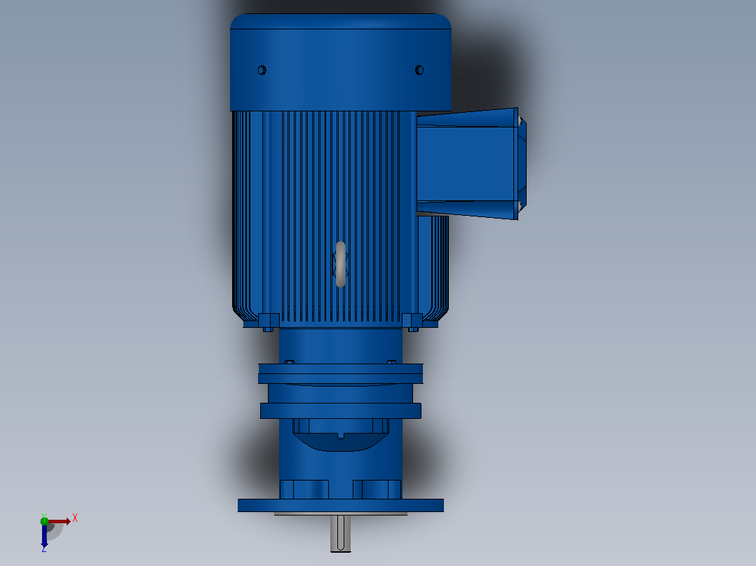 RXF57法兰轴伸式安装斜齿轮减速机RX57-Y2.2-4P-100-M1-0°-Φ200俯视图