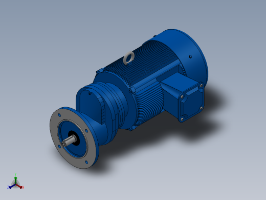 RXF57法兰轴伸式安装斜齿轮减速机RX57-Y2.2-4P-100-M1-0°-Φ200正等轴测缩略图