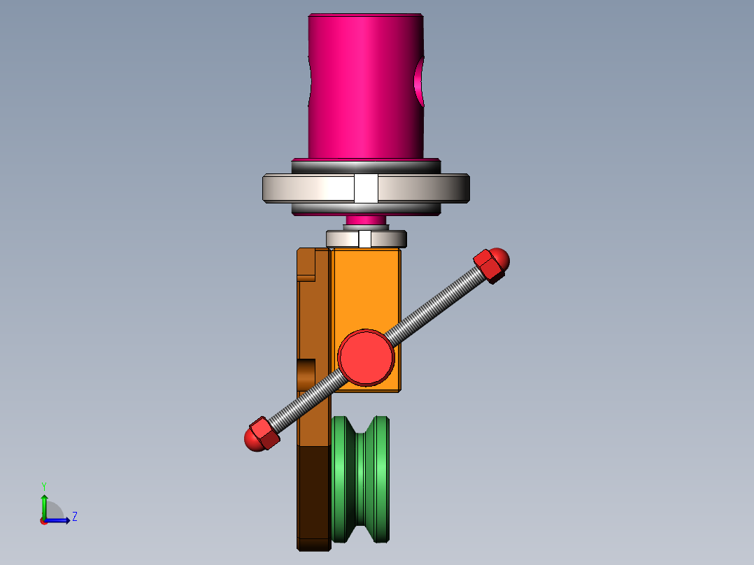 钢丝绳缠绕拉伸工装左视图