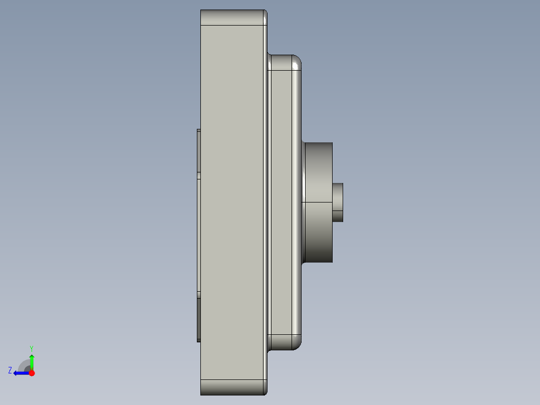 密封箱齿轮装置右视图