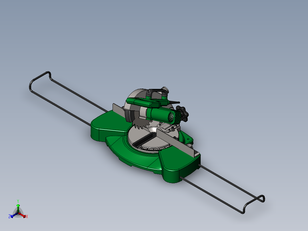 s端面斜切锯正等轴测图