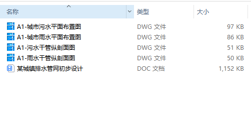 某城镇排水管网初步设计（含CAD图纸+说明书）