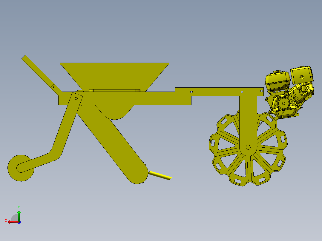 大蒜播种机后视图