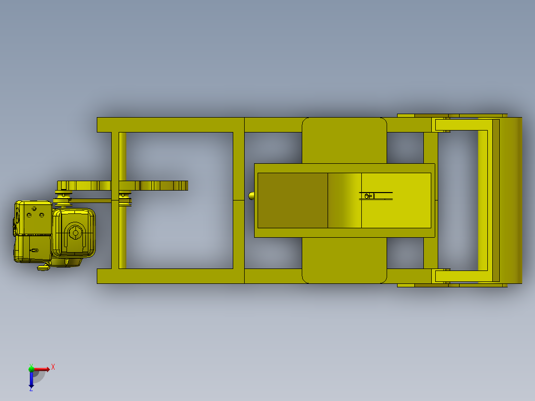大蒜播种机俯视图