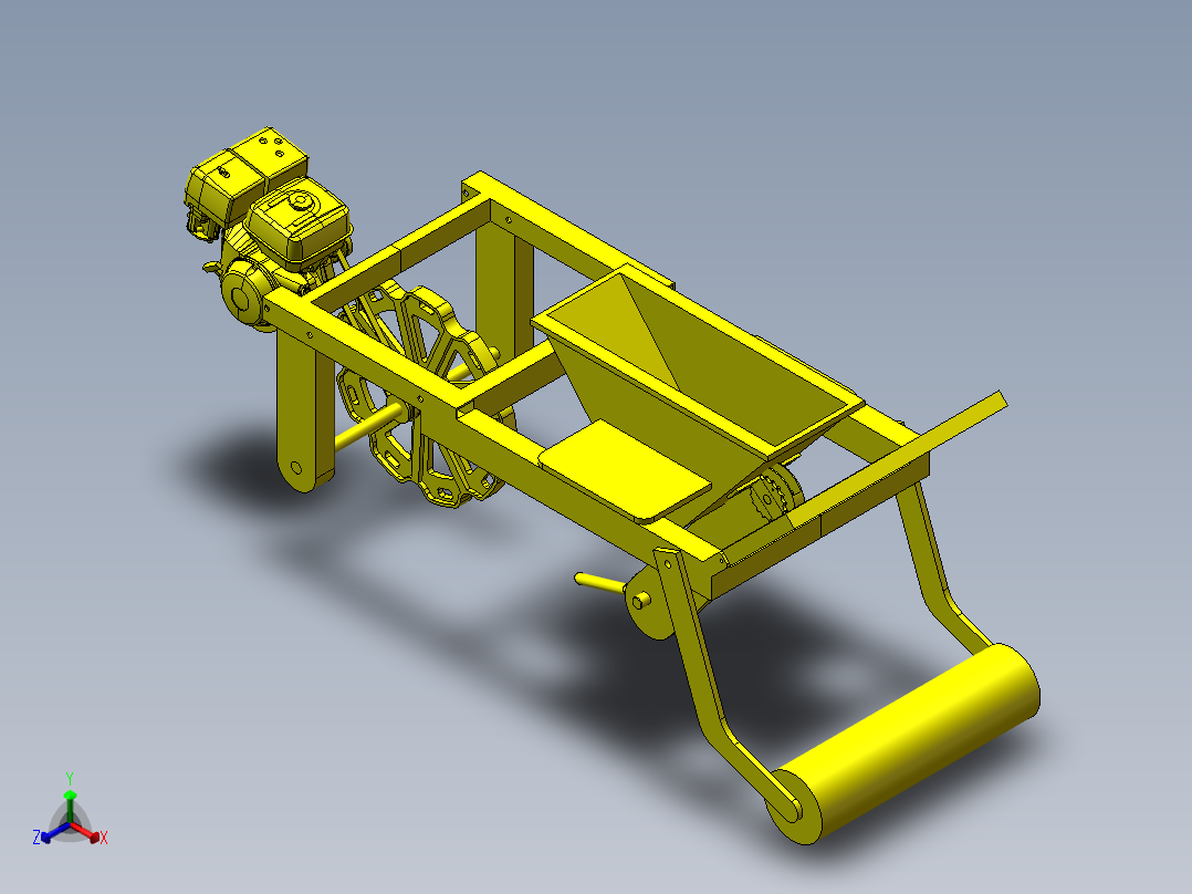 大蒜播种机正等轴测图