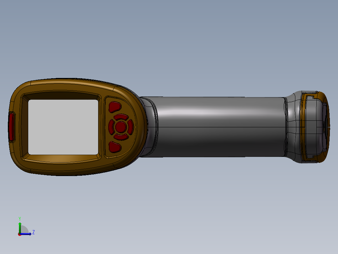 2款红外线测温仪3d图纸 检测工业烘焙测温枪温度计3d图三维3d模型左视图