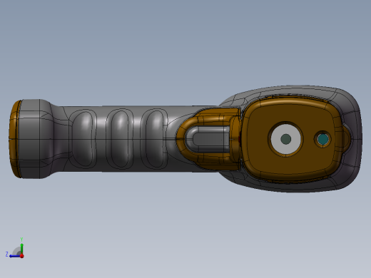 2款红外线测温仪3d图纸 检测工业烘焙测温枪温度计3d图三维3d模型右视缩略图