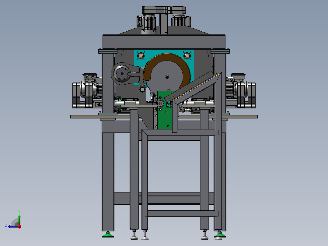 B06-方管棒料进给切割和钻孔攻右视图