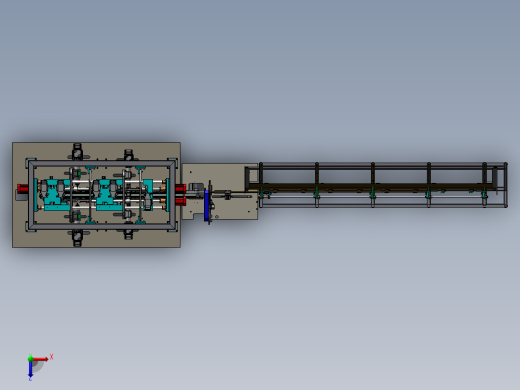 B06-方管棒料进给切割和钻孔攻俯视缩略图