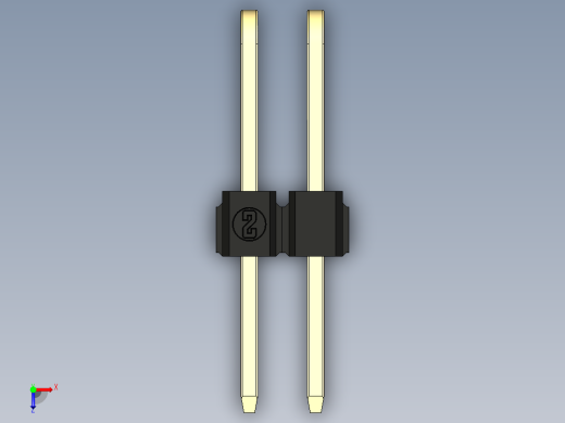 彩色公排针 100mil 2.54mm 系列-DS1022_black_3x02p_100mil_TypeD_rev1.0俯视缩略图