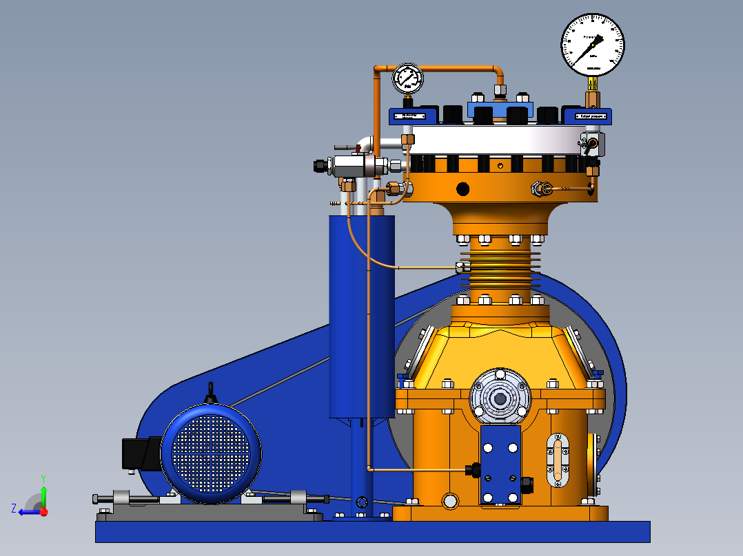 膜片压缩机右视图