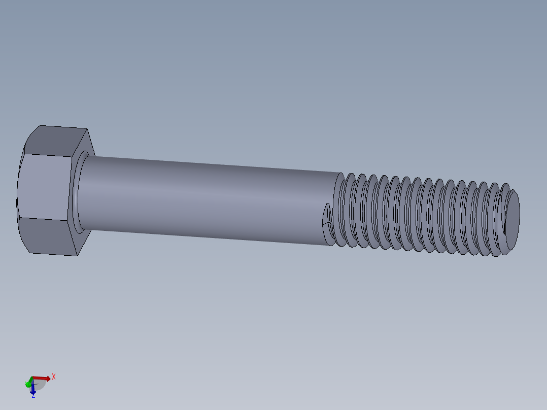 UNC 六角螺栓-Hex Bolt 0.500-13 x 3.SLDPRT
