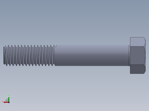 UNC 六角螺栓-Hex Bolt 0.500-13 x 3.SLDPRT后视缩略图