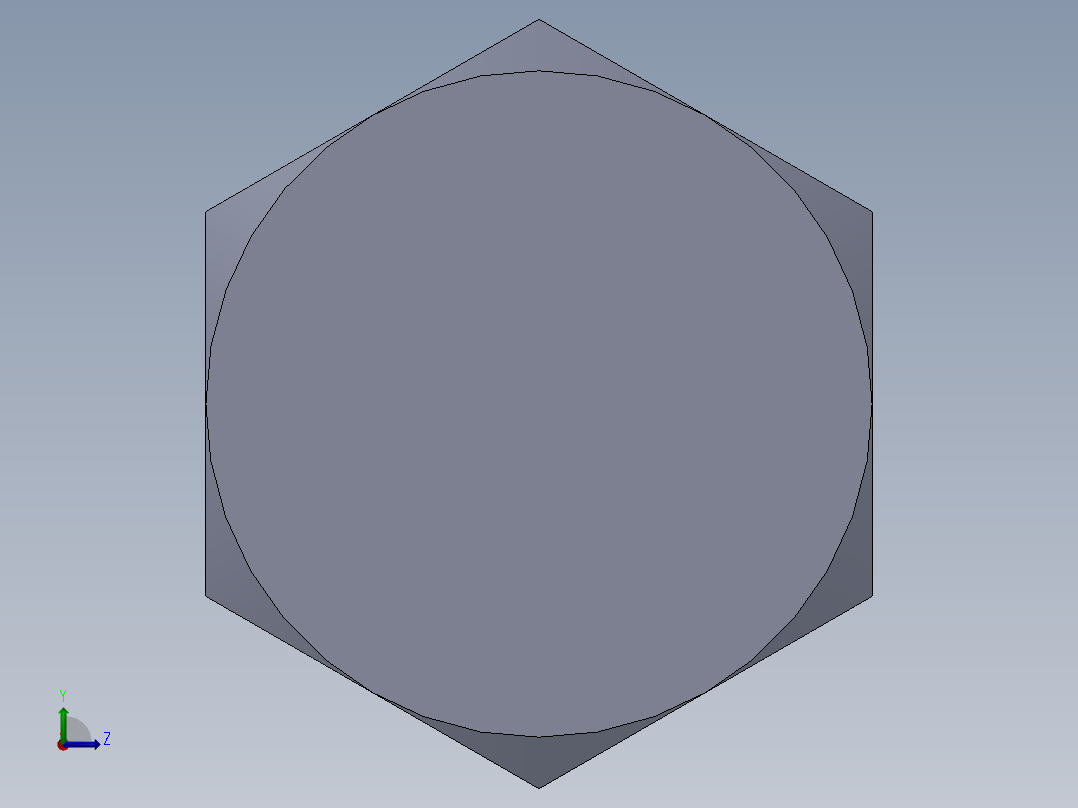 UNC 六角螺栓-Hex Bolt 0.500-13 x 3.SLDPRT左视图